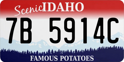 ID license plate 7B5914C