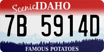 ID license plate 7B5914D