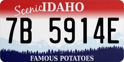 ID license plate 7B5914E
