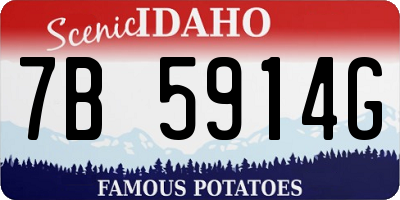 ID license plate 7B5914G