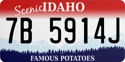 ID license plate 7B5914J