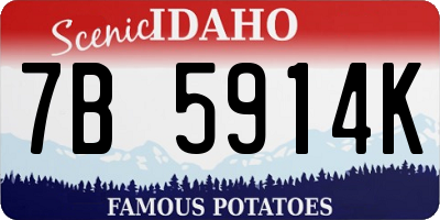 ID license plate 7B5914K