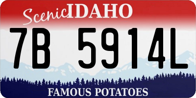 ID license plate 7B5914L
