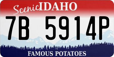 ID license plate 7B5914P