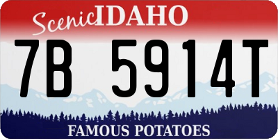 ID license plate 7B5914T
