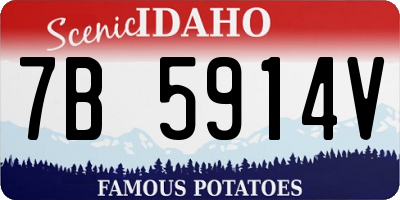 ID license plate 7B5914V