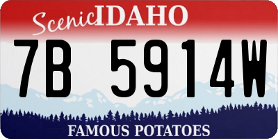 ID license plate 7B5914W