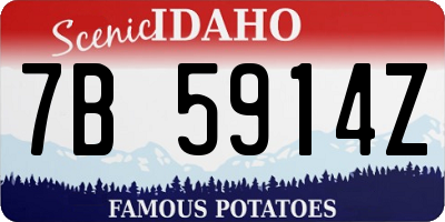 ID license plate 7B5914Z