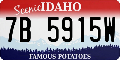 ID license plate 7B5915W