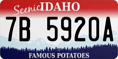 ID license plate 7B5920A