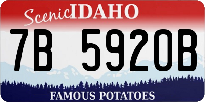 ID license plate 7B5920B