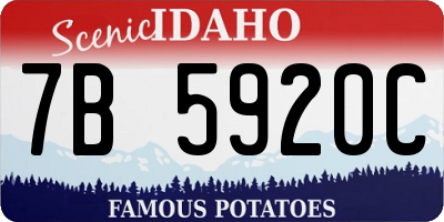 ID license plate 7B5920C
