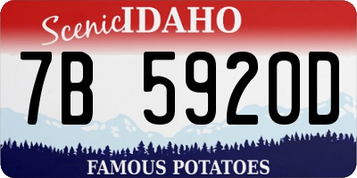 ID license plate 7B5920D