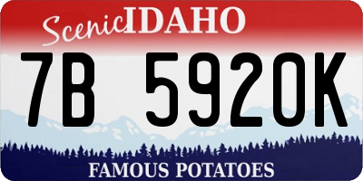 ID license plate 7B5920K