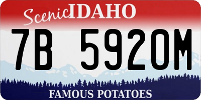 ID license plate 7B5920M