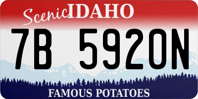 ID license plate 7B5920N