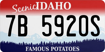 ID license plate 7B5920S