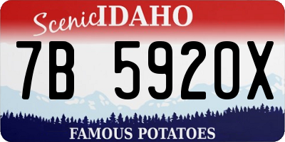 ID license plate 7B5920X