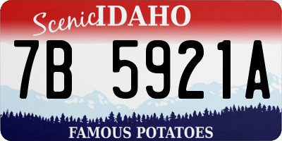 ID license plate 7B5921A
