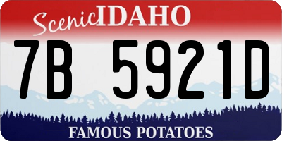 ID license plate 7B5921D