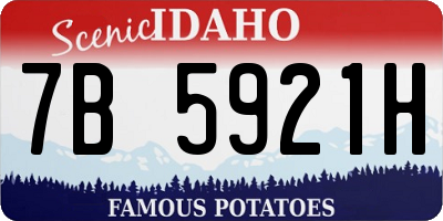 ID license plate 7B5921H