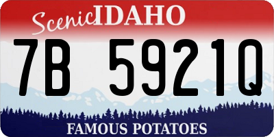 ID license plate 7B5921Q