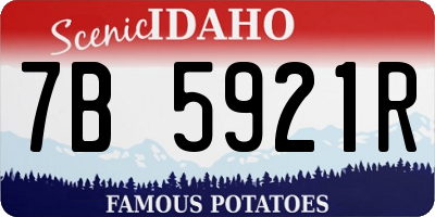 ID license plate 7B5921R