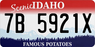 ID license plate 7B5921X