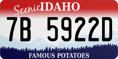ID license plate 7B5922D
