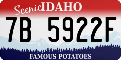 ID license plate 7B5922F