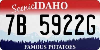 ID license plate 7B5922G