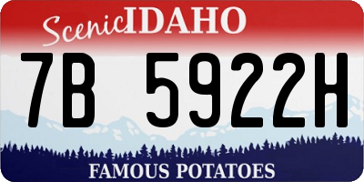 ID license plate 7B5922H