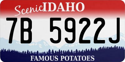 ID license plate 7B5922J