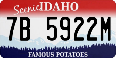 ID license plate 7B5922M