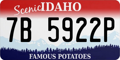 ID license plate 7B5922P