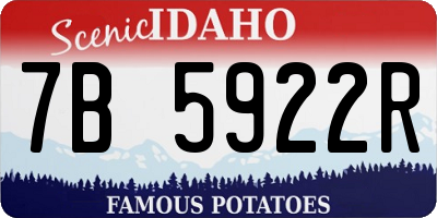 ID license plate 7B5922R