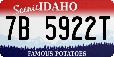 ID license plate 7B5922T