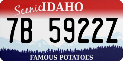 ID license plate 7B5922Z