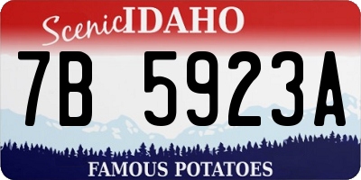 ID license plate 7B5923A
