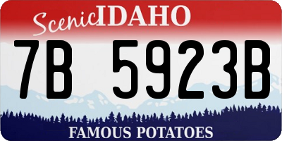 ID license plate 7B5923B