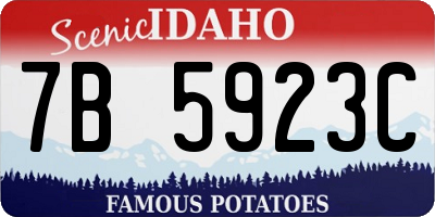 ID license plate 7B5923C