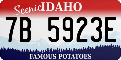 ID license plate 7B5923E
