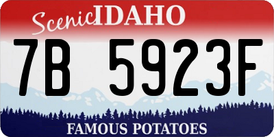 ID license plate 7B5923F