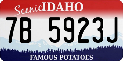 ID license plate 7B5923J