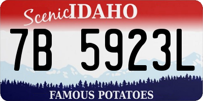 ID license plate 7B5923L