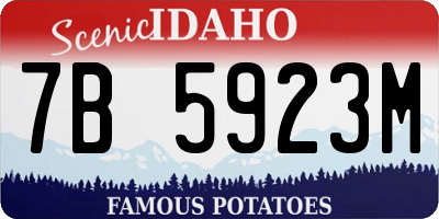 ID license plate 7B5923M