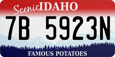ID license plate 7B5923N