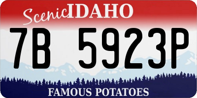 ID license plate 7B5923P