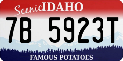 ID license plate 7B5923T
