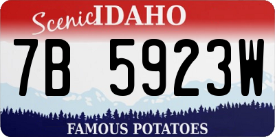 ID license plate 7B5923W